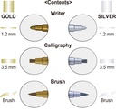 Penna Zig Twin guld & silver 3 st/fp