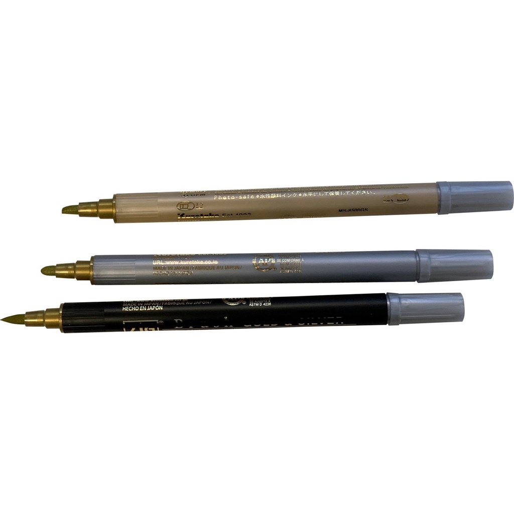 Penna Zig Twin guld & silver 3 st/fp