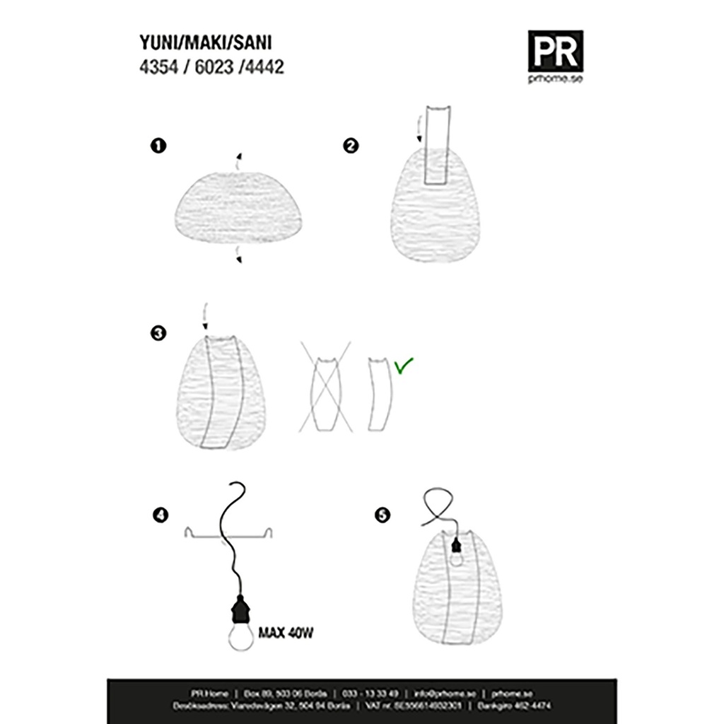Takskärm / Taklampa Maki vit Ø430 mm