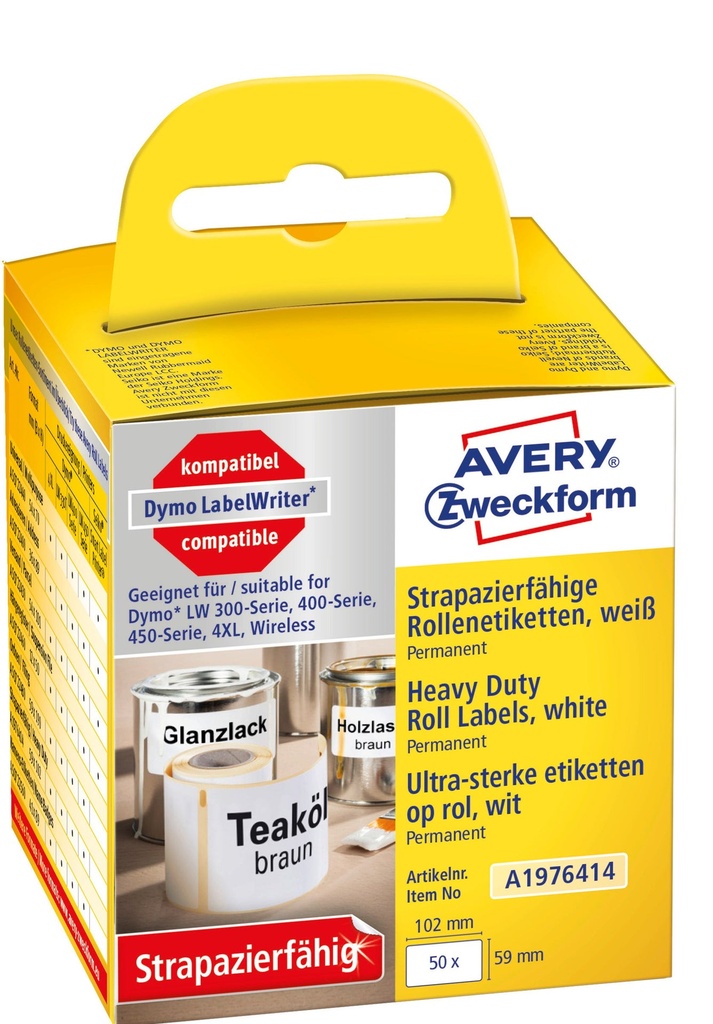 Etikett Avery durable 59 x 102 mm 50 st/fp