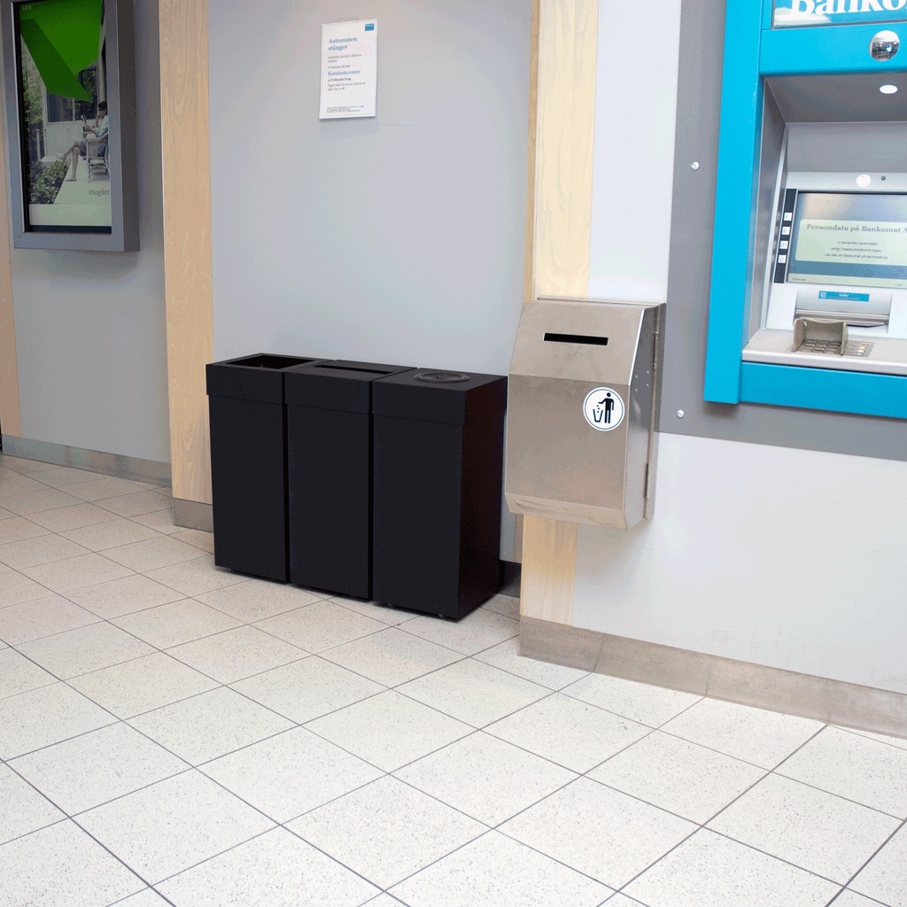 Soptunna Ivar 60 liter svart runt inkast