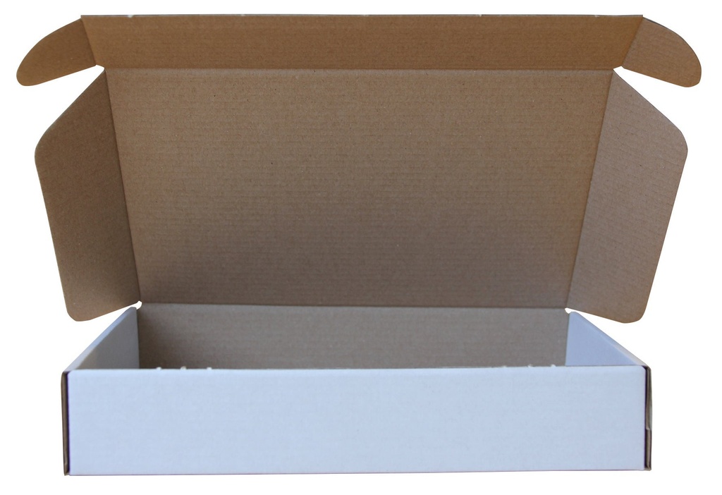 Självlåsande låda 225 x 145 x 42 mm 2 mm vit