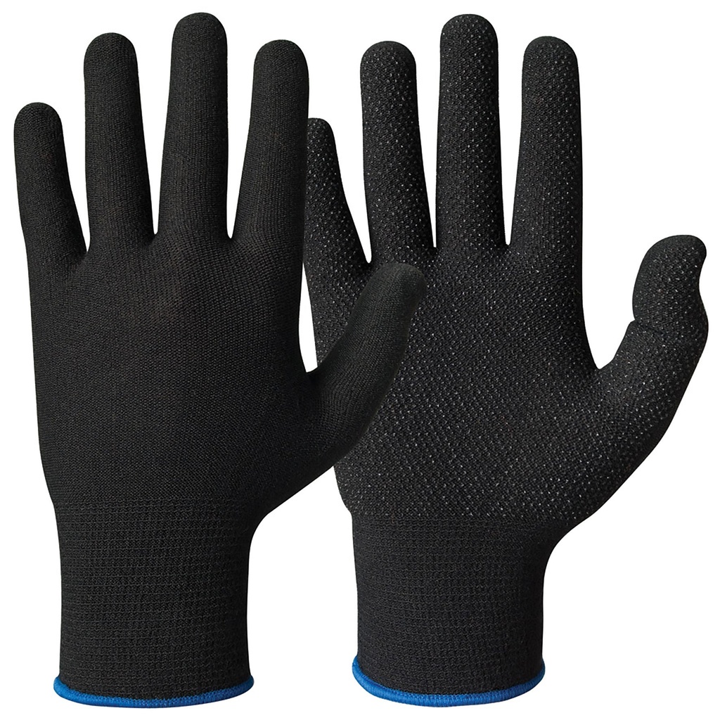 Handske bomull dots svart 9