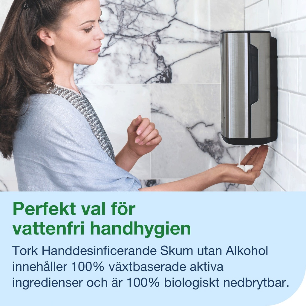 Handdesinfektionsskum utan alkohol S4 Tork 1 liter