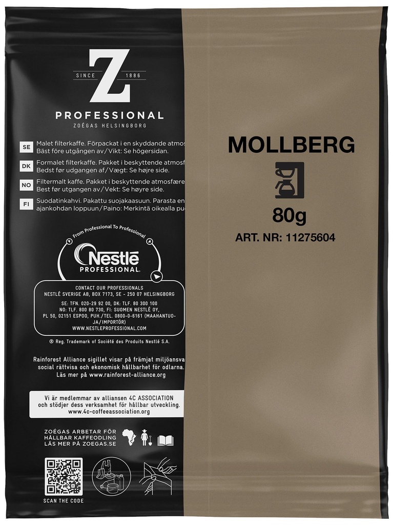 Kaffe Zoégas Professional Mollbergs 60 x 80 g
