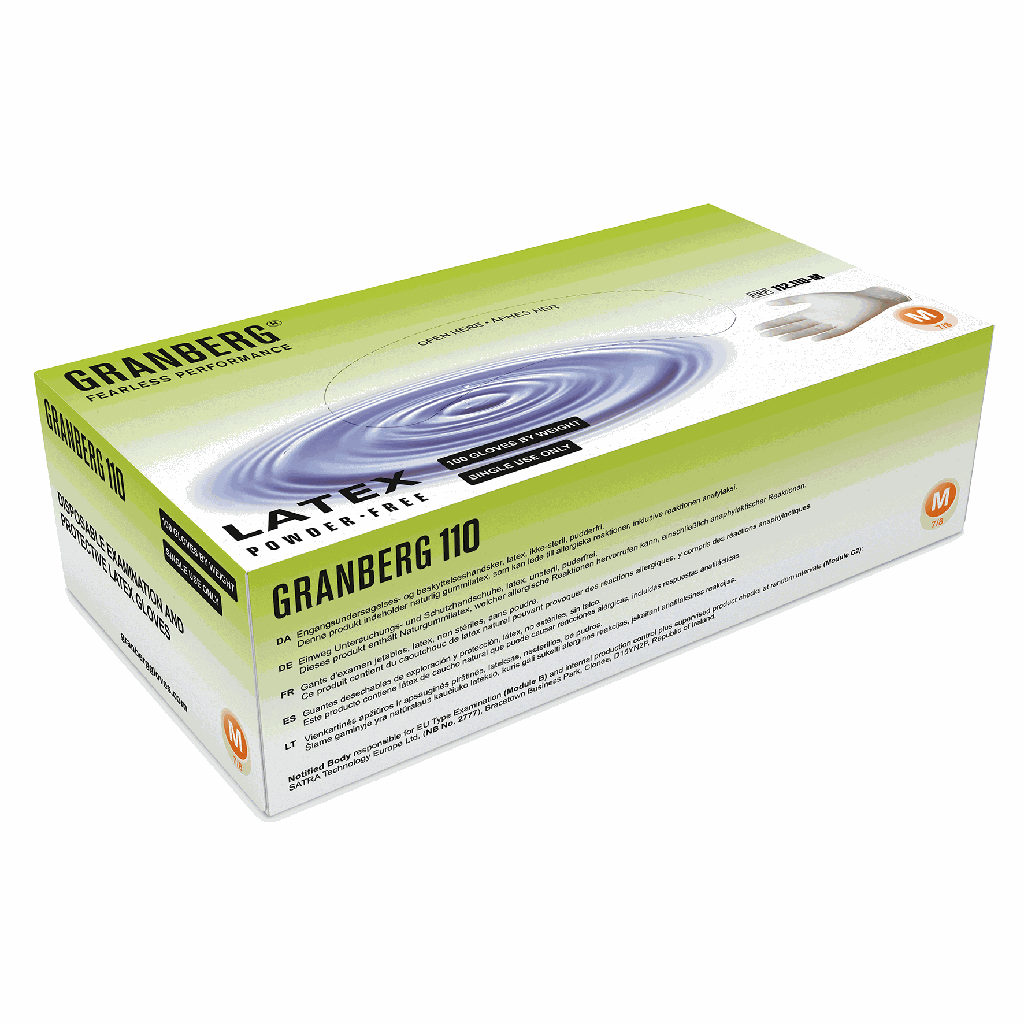 Engångshandske Latex puderfri XL 100 st/fp