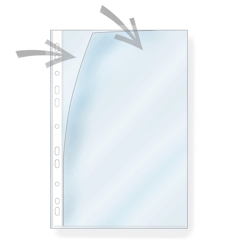 Plastficka A4 PP öppen kort&lång 25/fp