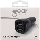 Laddare 12/24V 2xUSB-A 3,4A Svart Gear