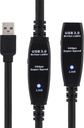USB 3.0-förlängningskabel Prime Deltaco 10 meter Svart
