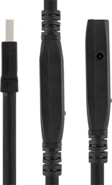 USB 3.0-förlängningskabel Prime Deltaco 10 meter Svart