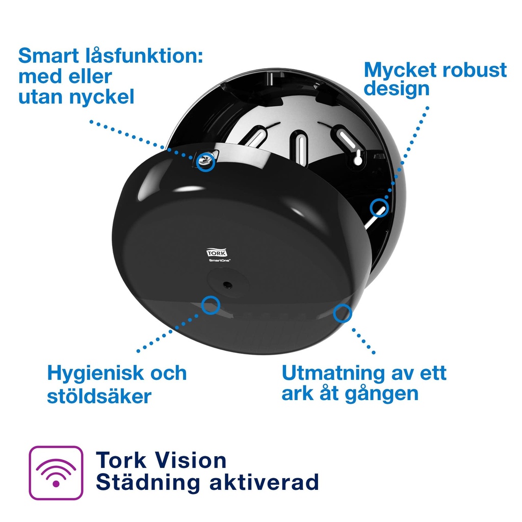 Dispenser  Toalettpapper SmartOne Mini Tork T9 Svart