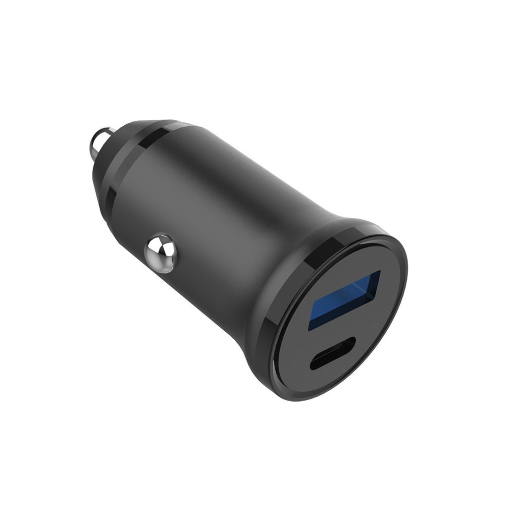 Billaddare 1xUSB-C + 1xUSB-A PD 30W + QC18.0W MAX svart