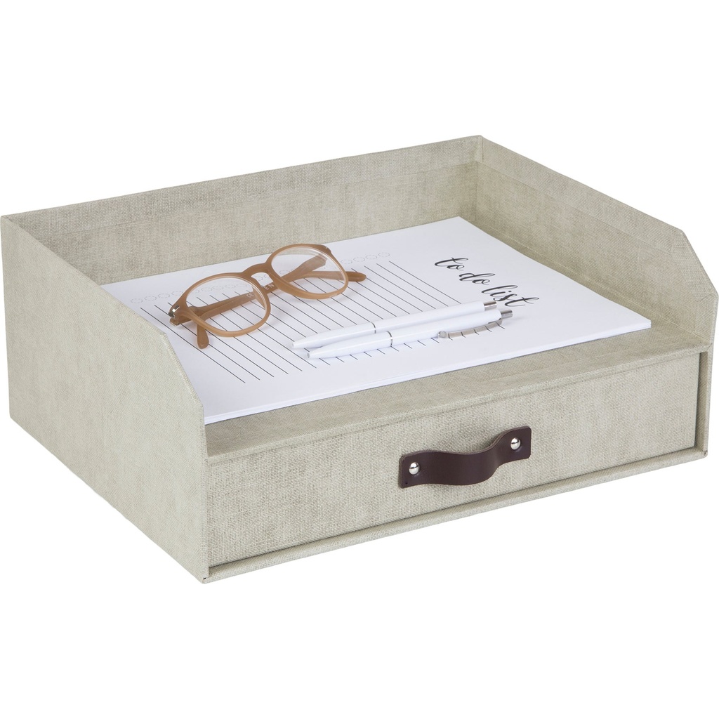 Brevkorg Bigso Walter med låda canvas linen