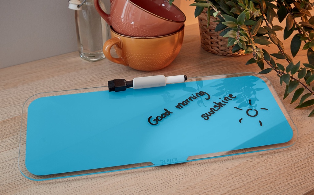 Memotavla i Glas Leitz Cosy Blå 380 x 150 mm