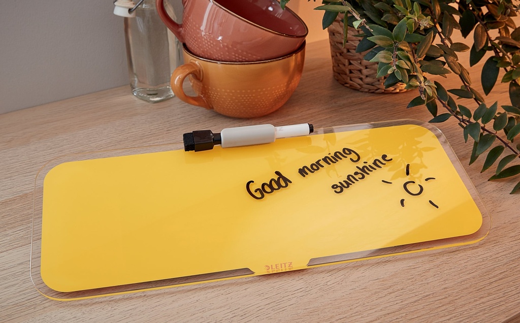 Memotavla i Glas Leitz Cosy Gul 380 x 150 mm