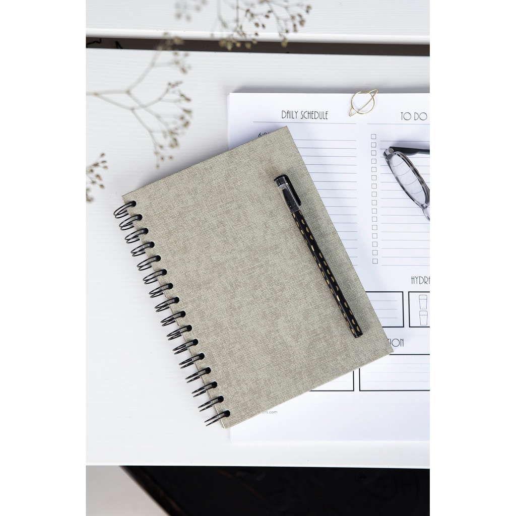 Anteckningsbok Bigso A5 olinjerad canvas linen
