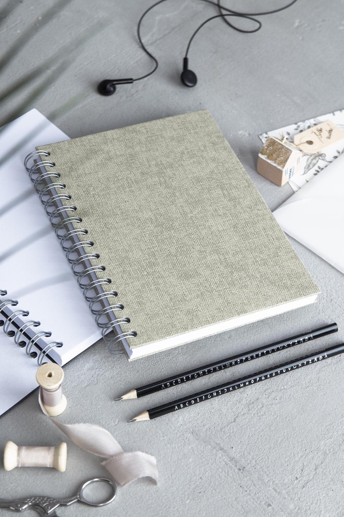 Anteckningsbok Bigso A5 olinjerad canvas linen