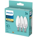LED-lampa E14 Kron 5W (40W) Frost 470 lm 3-pack