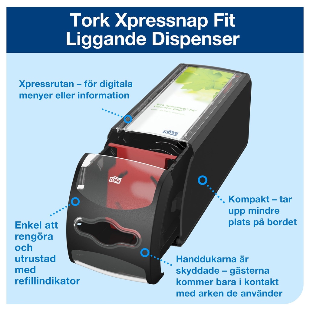 Dispenser bord Tork Xpressnap Fit® N14 liggande