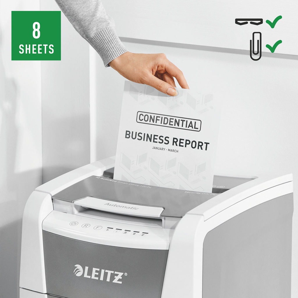 Dokumentförstörare Leitz IQ AutoFeed SmallOffice 100 P4
