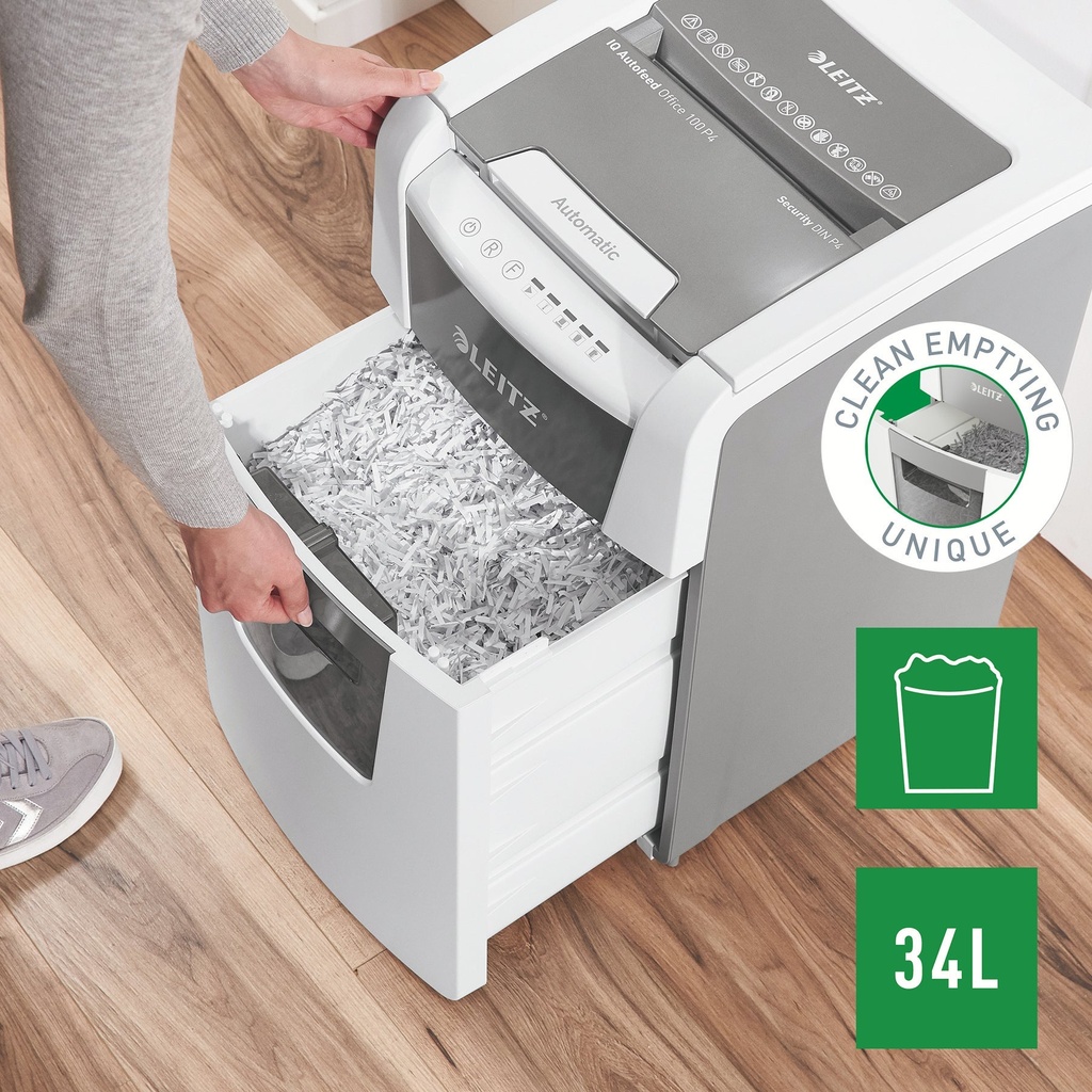 Dokumentförstörare Leitz IQ AutoFeed SmallOffice 100 P4