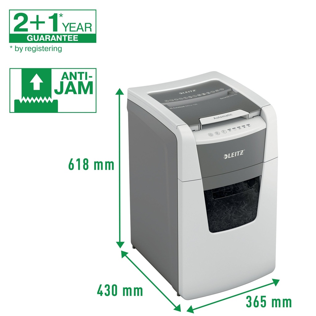 Dokumentförstörare Leitz IQ Auto 150 P4 Vit