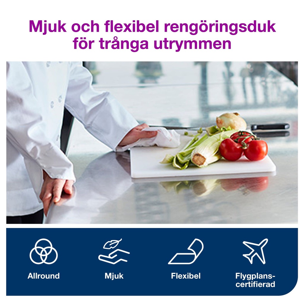 Rengöringsduk Tork vit W8 55 st/fp