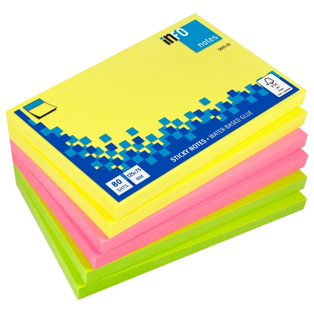 Notis Info 75x125 neon 6/fp