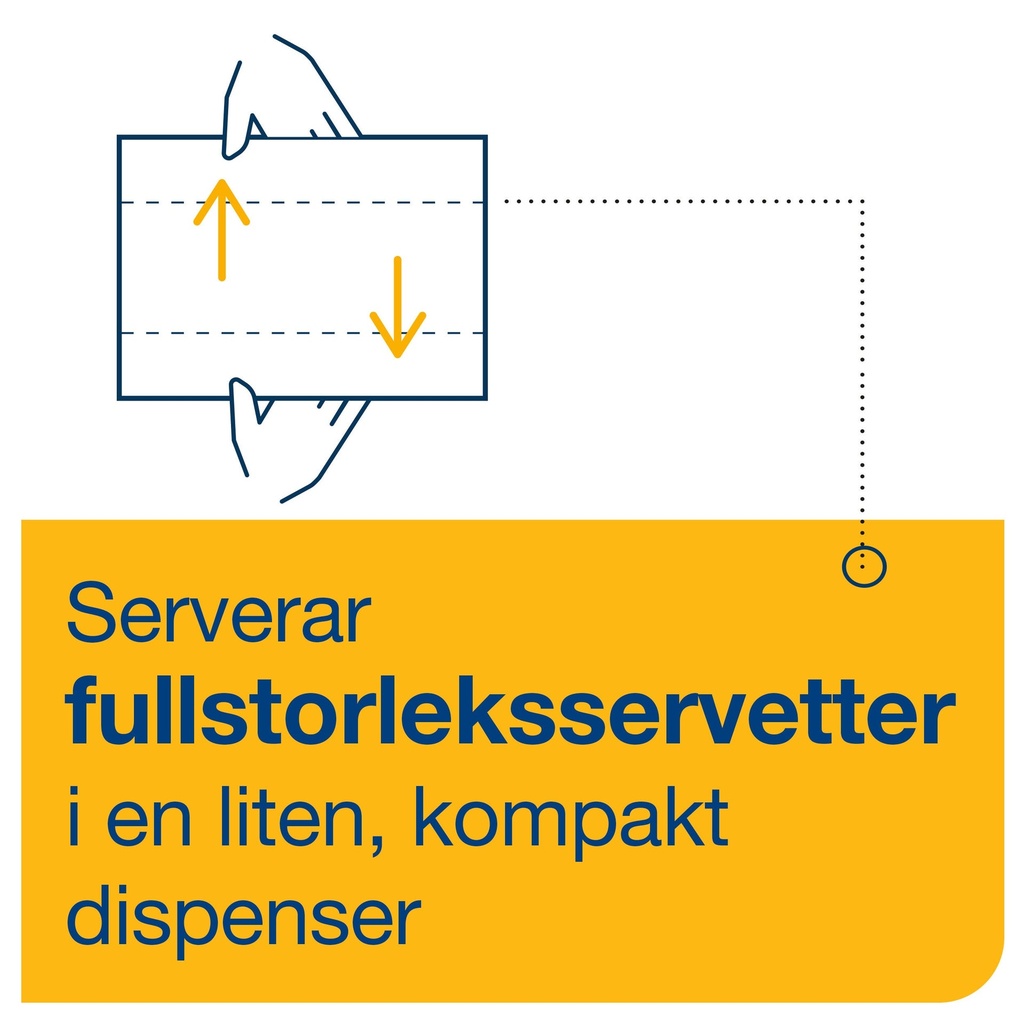 Dispenserservett Tork N14 2-lag vit 6x720 st