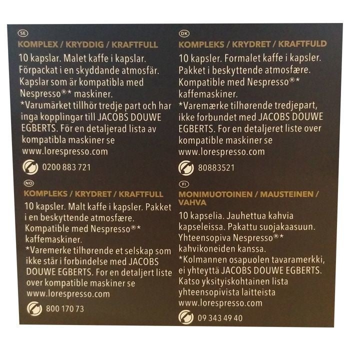 Kaffekapsel LÓR Supremo 10 st/fp
