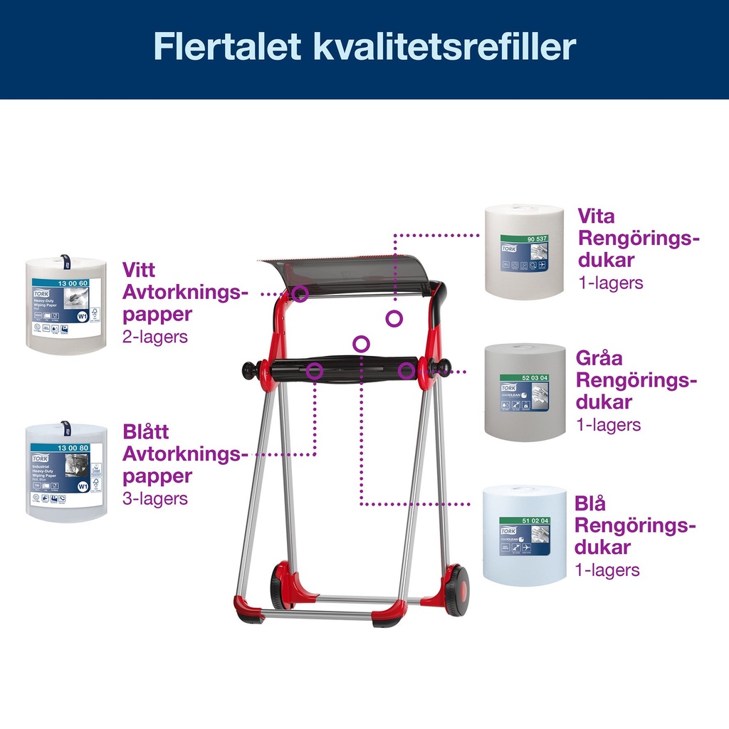 Golvställ W1  Tork röd/svart