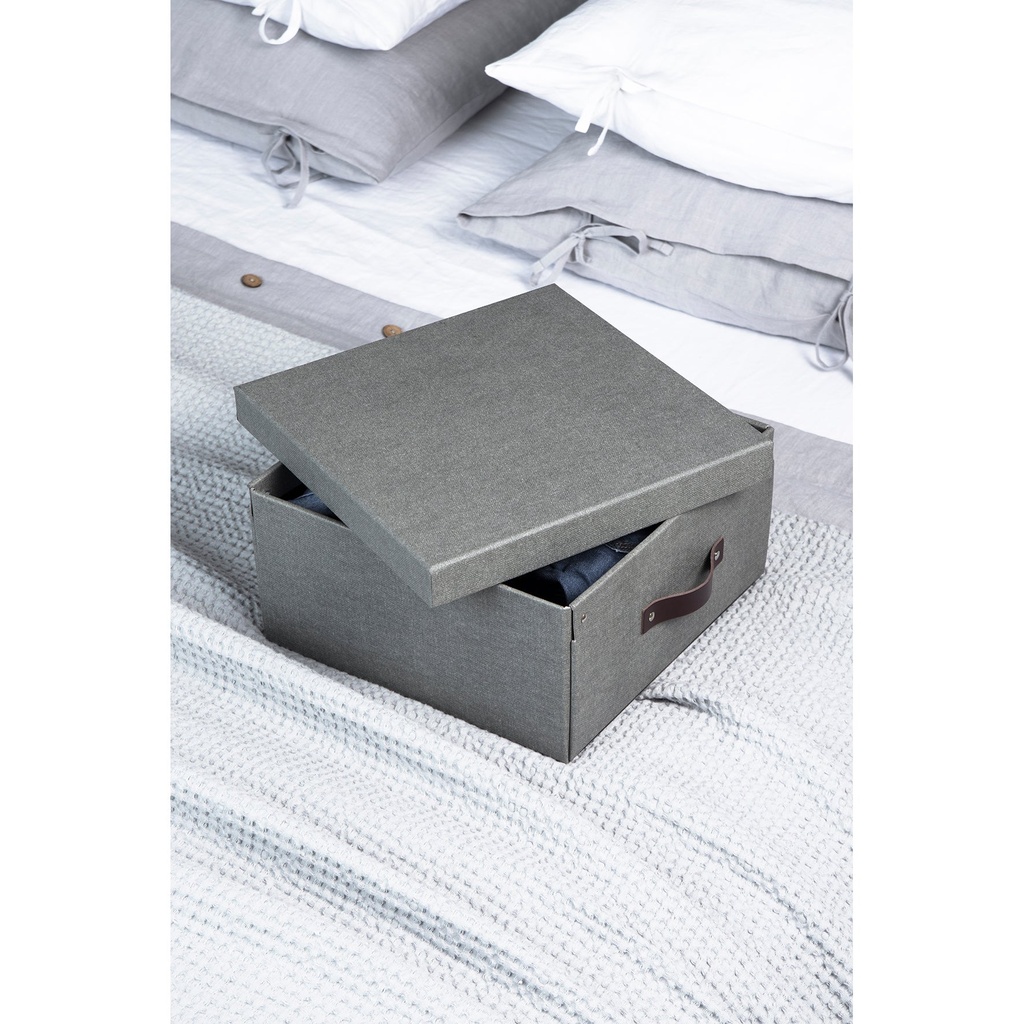 Förvaringsbox Bigso Levi canvas grå