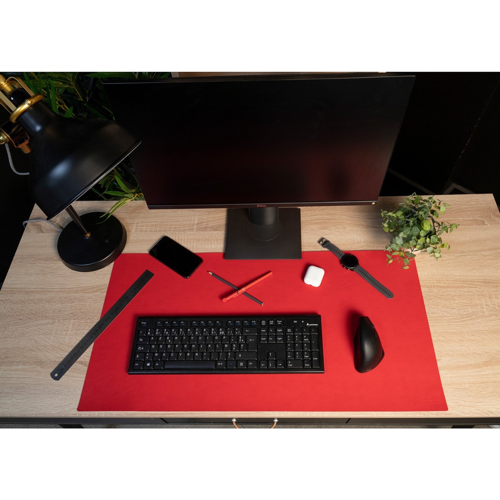 Skrivbordsunderlägg PU 40x80 cm Black/red