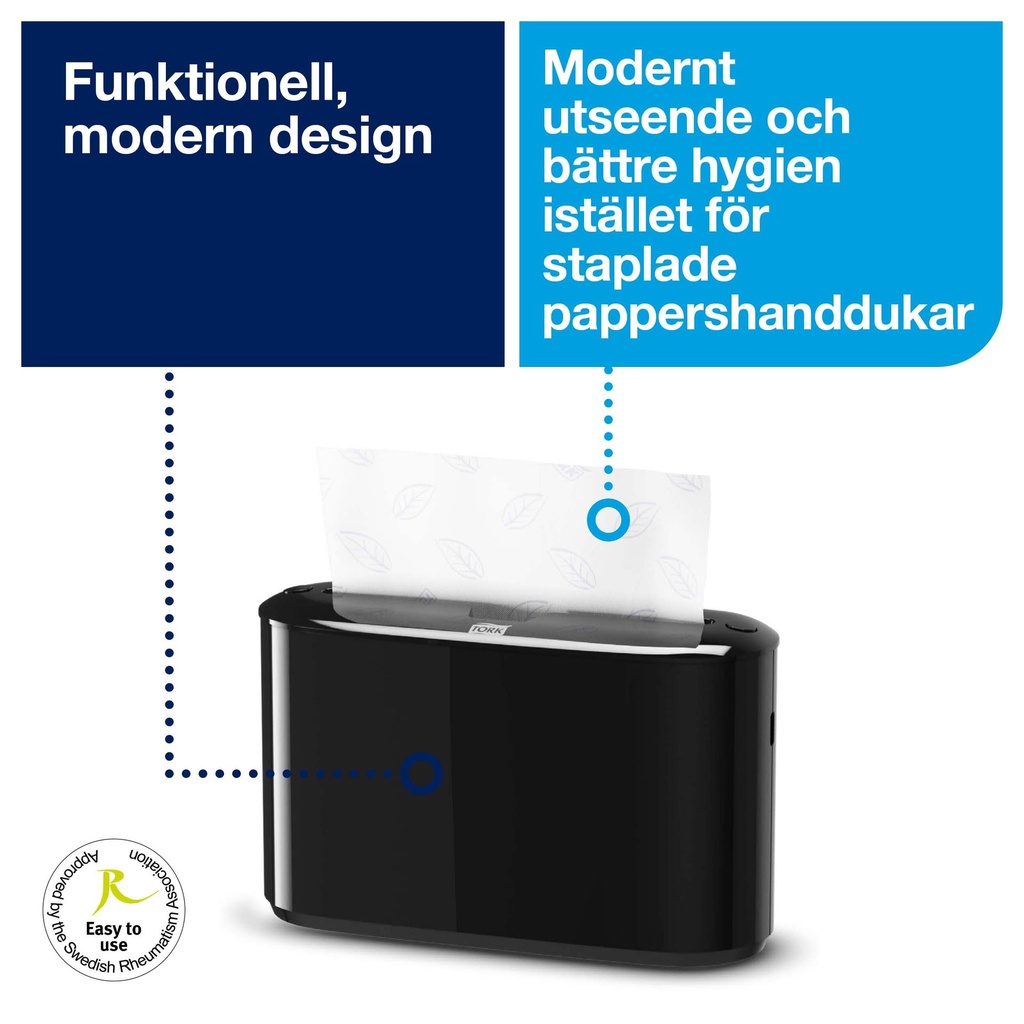 Dispenser Handduk/Servett H2 Tork Svart