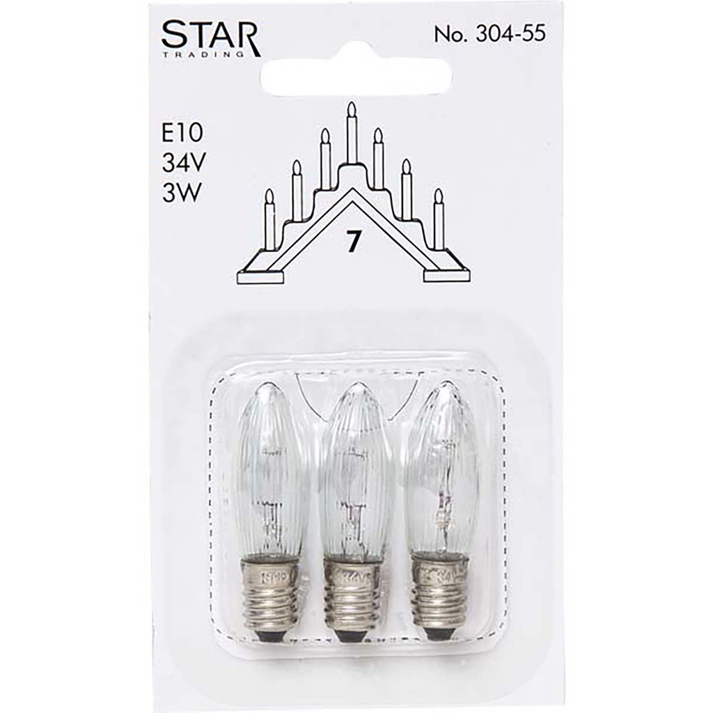 Reservlampa 3-pack 7-armad Sparebulb
