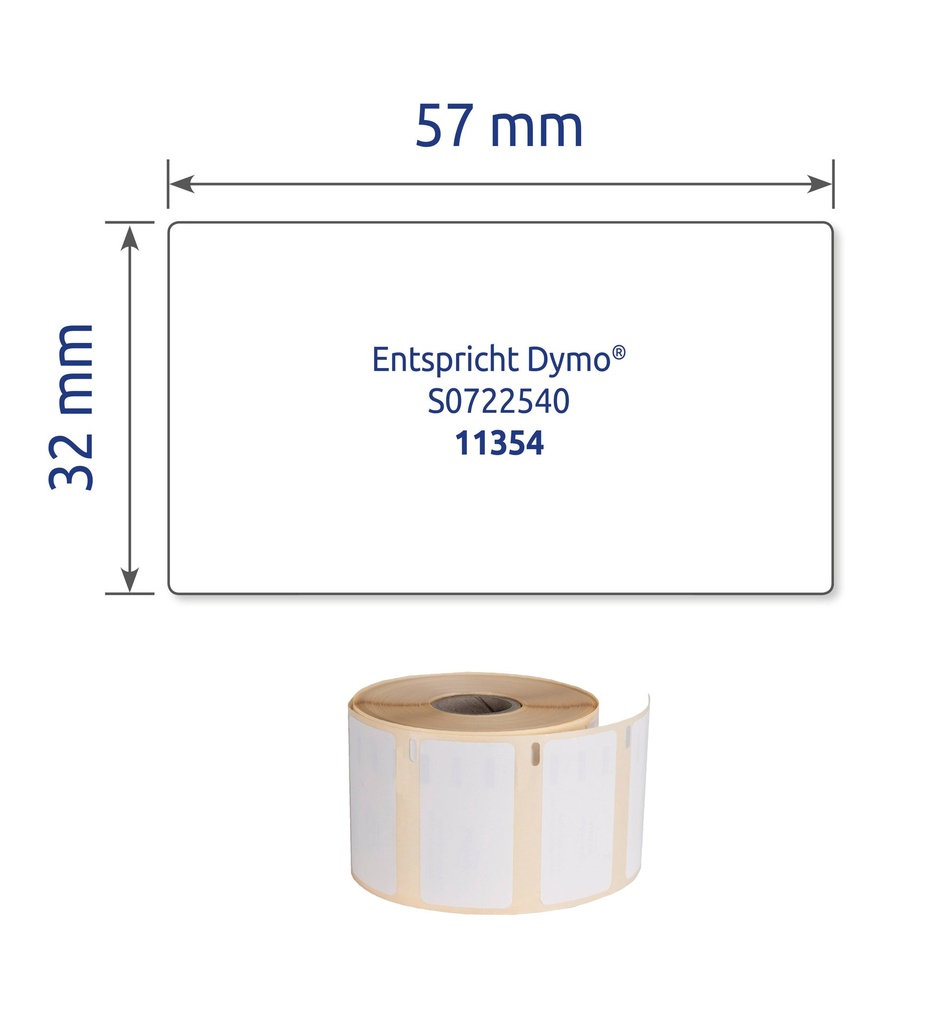 Etikett Avery 57 x 32 mm 1000 st/fp