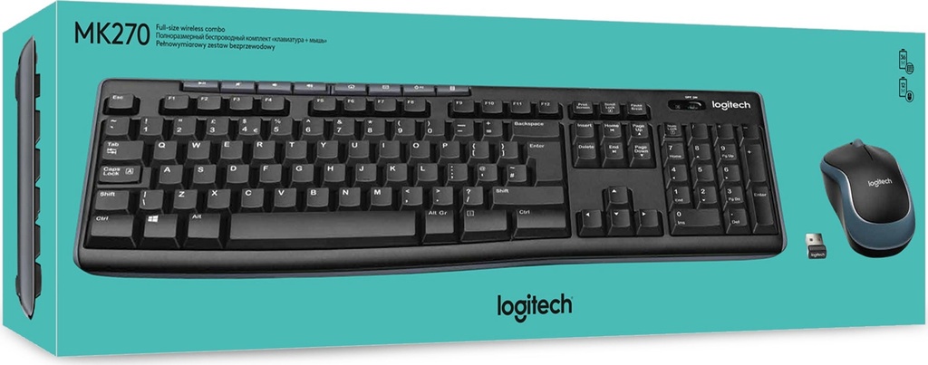 Tangentbord Mus Logitech MK270 Svart