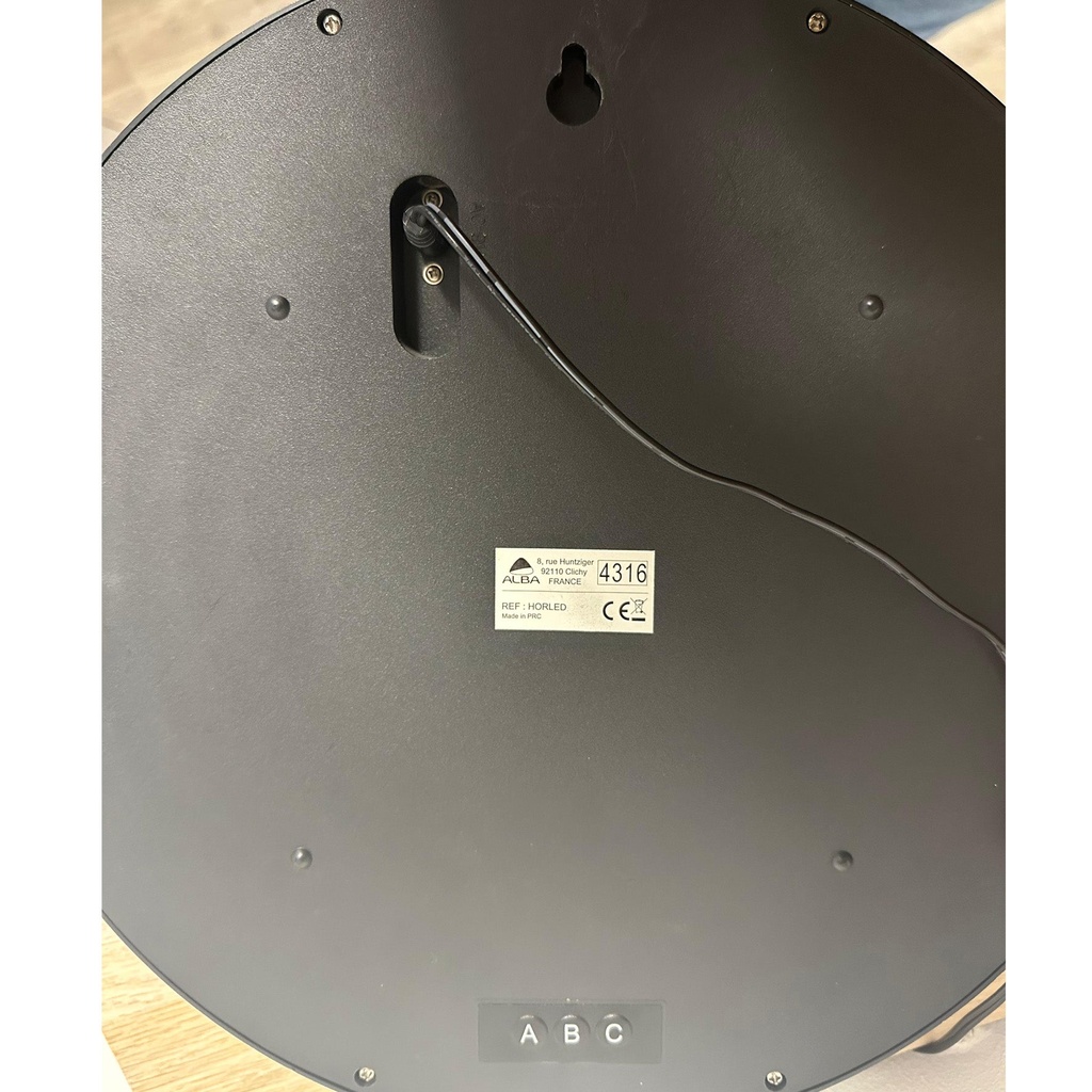 Väggklocka LED Ø 30 cm svart/röd