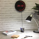 Väggklocka LED Ø 30 cm svart/röd