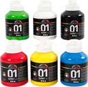 Akrylfärg blank 500ml mix 6 st/fp