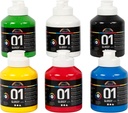 Akrylfärg blank 500ml mix 6 st/fp