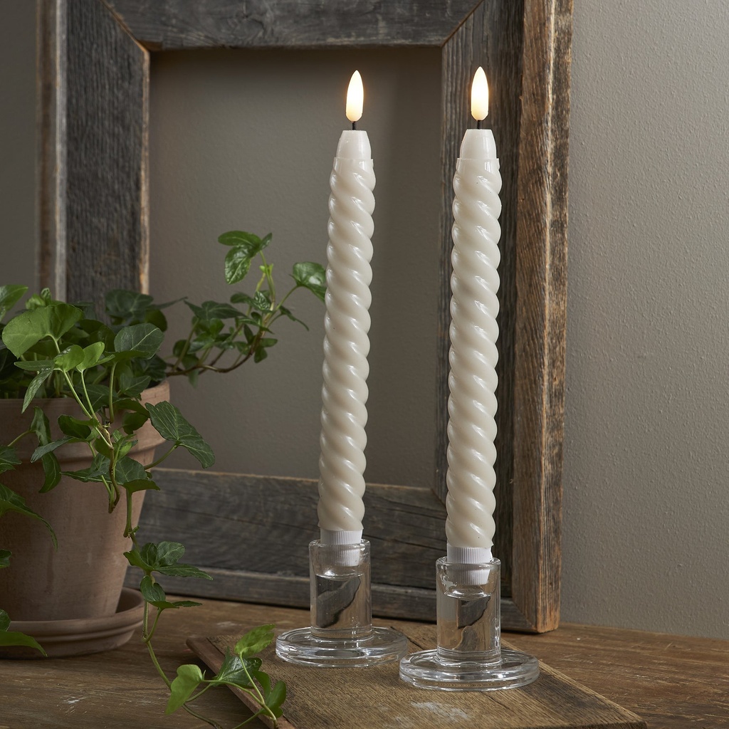 Antikljus LED 2-pack Swirl Beige