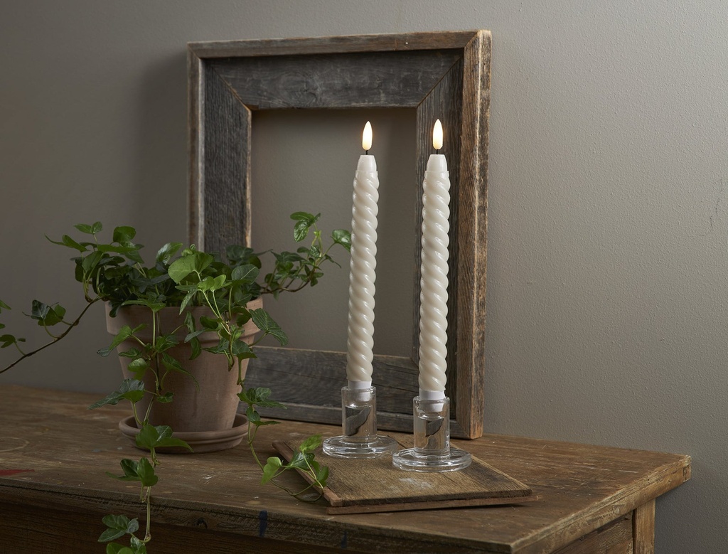 Antikljus LED 2-pack Swirl Beige