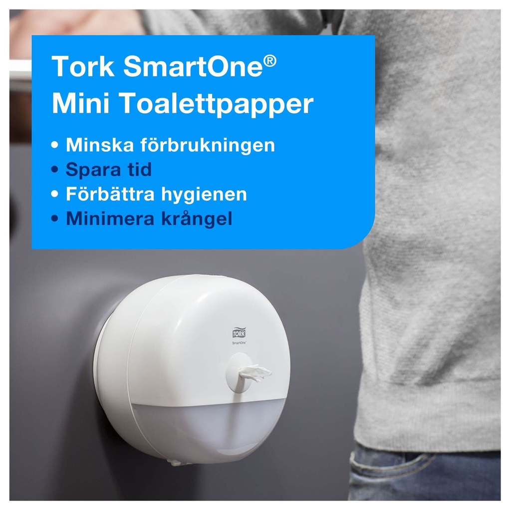 Toalettpapper SmartOne Mini Advanced Tork T9 Vit