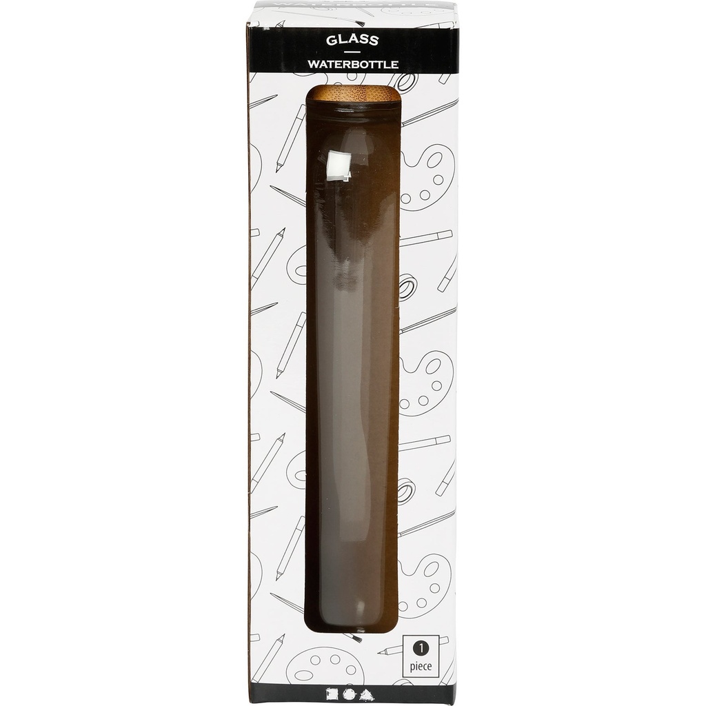 Vattenflaska glas/bambu 500 ml