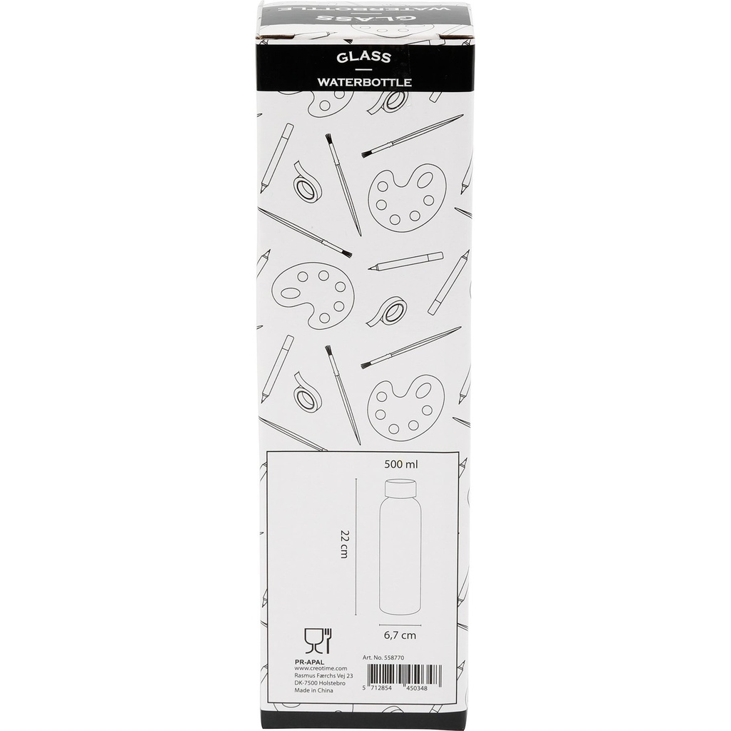 Vattenflaska glas/bambu 500 ml
