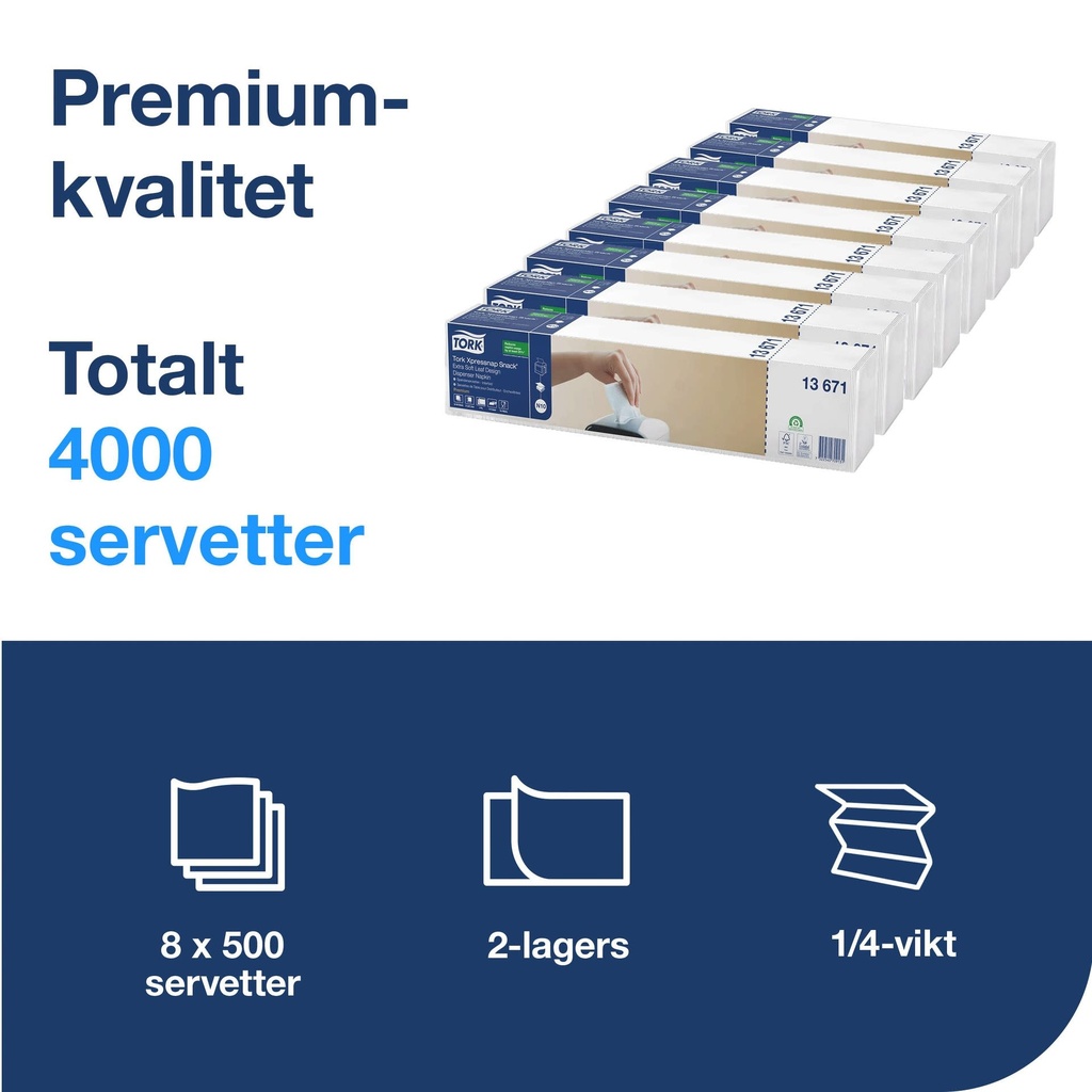Servett Tork N10 Extra Soft 2-lag 8x500 st