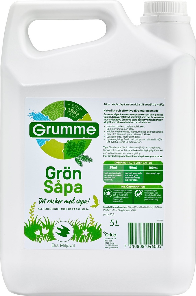 Såpa Grön Grumme 5 liter