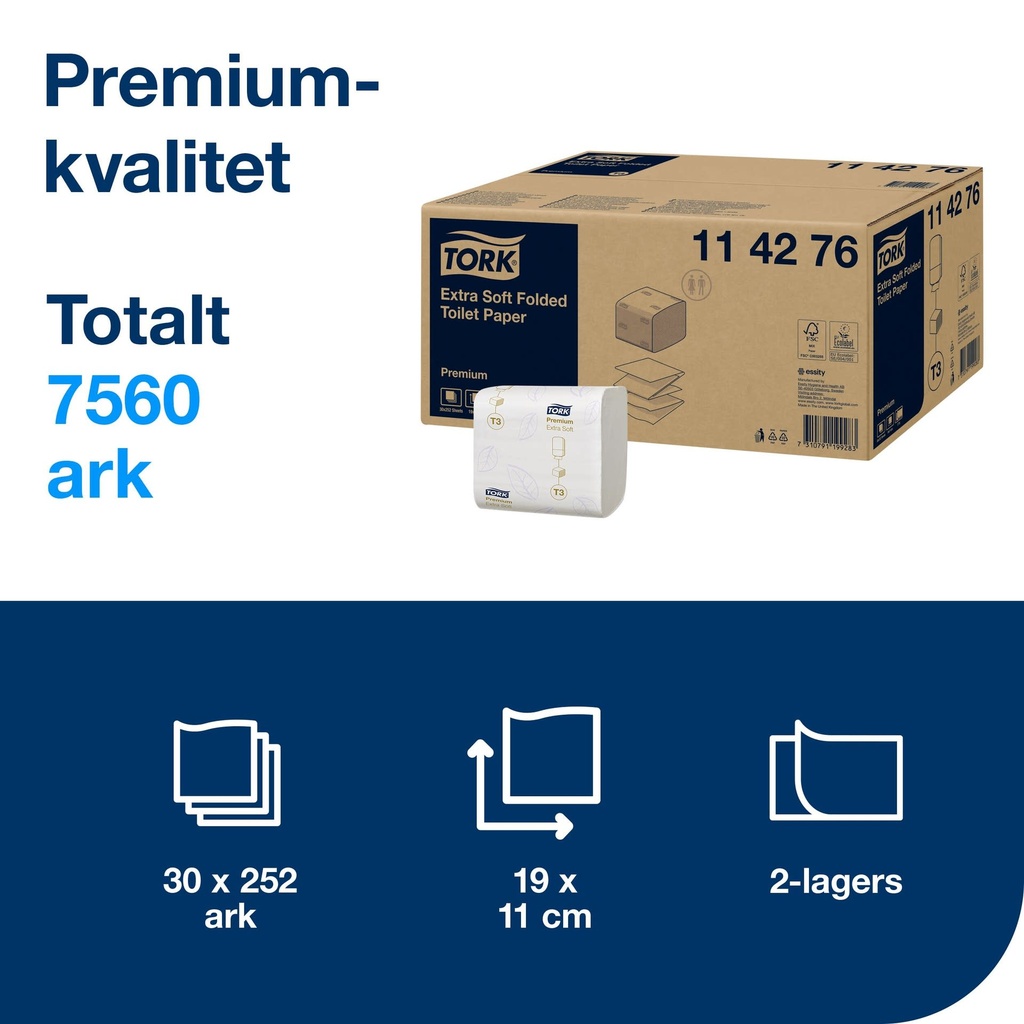 Toalettpapper Premium T3 7560 st/krt