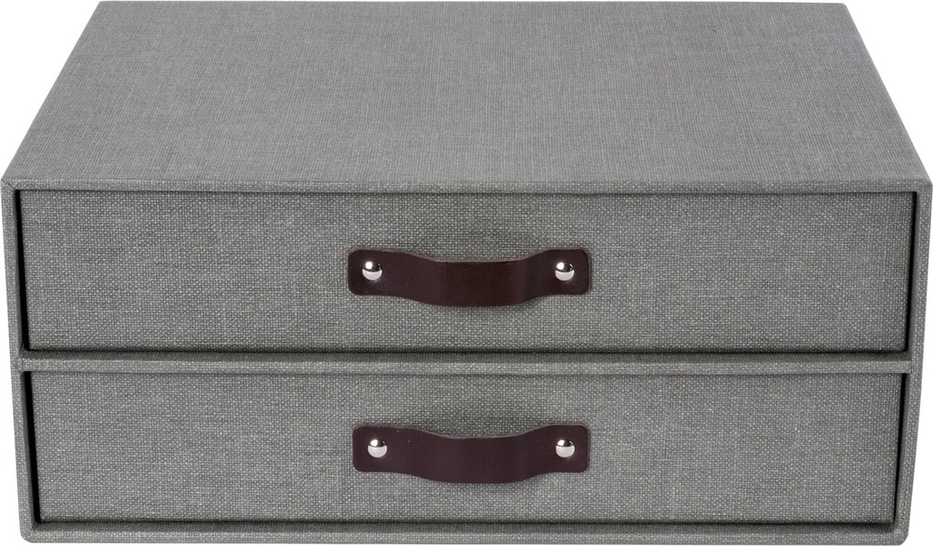 Förvaringsbox Birger 2 lådor canvas Grå